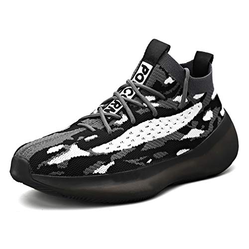 Monrinda Sneakers Zapatos para Hombre Mujer Zapatillas para CorrerCojín de Aire Zapatos Deportivos Moda Ocio Ligero Transpirable Amortiguación Black 42EU