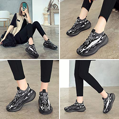 Monrinda Sneakers Zapatos para Hombre Mujer Zapatillas para CorrerCojín de Aire Zapatos Deportivos Moda Ocio Ligero Transpirable Amortiguación Black 42EU