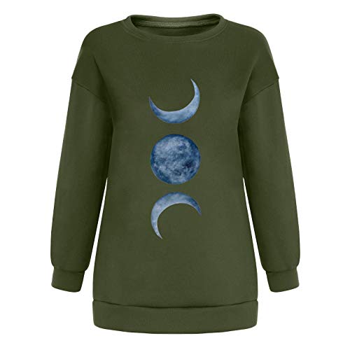 moonmisuni Sudadera Mujer Diseño de Cuello Redondo con Estampado de Luna
