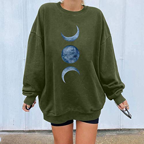 moonmisuni Sudadera Mujer Diseño de Cuello Redondo con Estampado de Luna