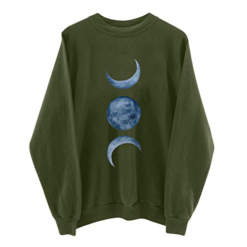 moonmisuni Sudadera Mujer Diseño de Cuello Redondo con Estampado de Luna