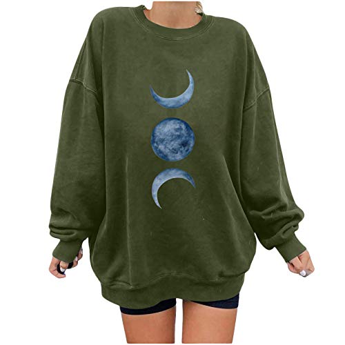 moonmisuni Sudadera Mujer Diseño de Cuello Redondo con Estampado de Luna