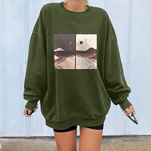 moonmisuni Sudaderas Mujer Estampada de Manga largajersey Mujer Invierno