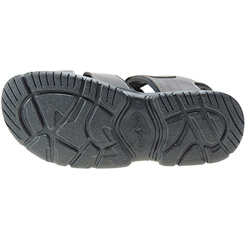 MORXIVA 7008 Sandalia Piel Cierre Velcro Forro Neopreno Punta Abierta para Hombre MARRÓN Talla 39