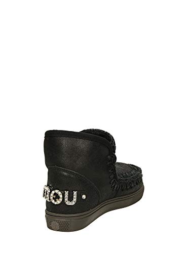 Mou Eskimo Zapatillas Whit Rhineston Logo Bit Letter Cracked Black/Grey Negro Size: 37 EU