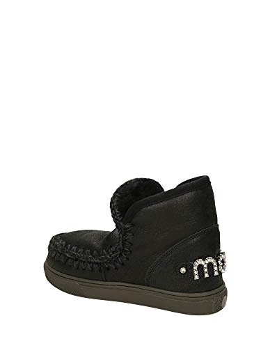Mou Eskimo Zapatillas Whit Rhineston Logo Bit Letter Cracked Black/Grey Negro Size: 37 EU