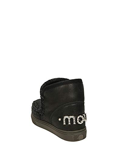 Mou Eskimo Zapatillas Whit Rhineston Logo Bit Letter Cracked Black/Grey Negro Size: 37 EU
