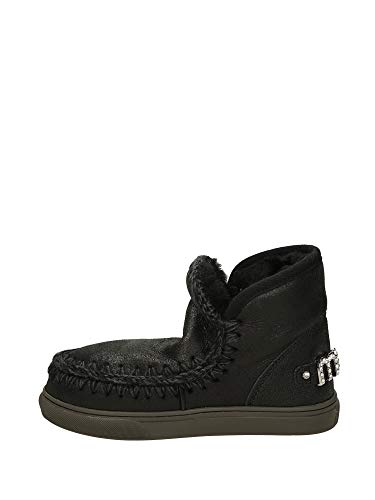 Mou Eskimo Zapatillas Whit Rhineston Logo Bit Letter Cracked Black/Grey Negro Size: 37 EU