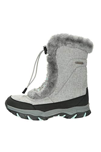 Mountain Warehouse Botas de Nieve para jóvenes de Ohio - Botas para niños Transpirables, Impermeables y de Secado rápido - para Vacaciones de Invierno - niños y niñas Gris Claro 33