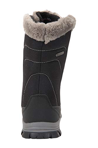 Mountain Warehouse Botas de Nieve para Mujer de Ohio: Zapatos de Invierno a Prueba de Agua, Parte Superior de Tela, Forro y Suela de Goma Isotherm Transpirable y Duradero Negro 38