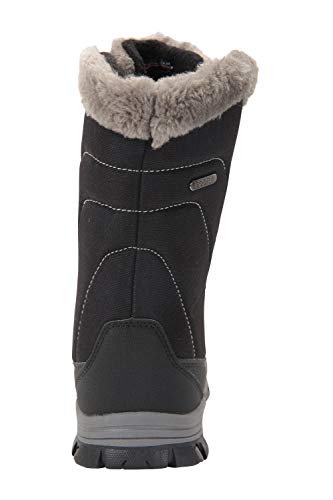 Mountain Warehouse Botas de Nieve para Mujer de Ohio: Zapatos de Invierno a Prueba de Agua, Parte Superior de Tela, Forro y Suela de Goma Isotherm Transpirable y Duradero Negro 40