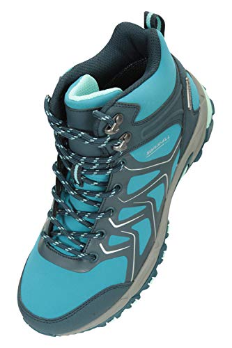 Mountain Warehouse Shadow Botas Softshell Mujer - Zapatos Forrados de Malla, Calzado con Suela de Goma, Acolchado EVA, Transpirable - Ideal para Acampar, Viajar Verde Agua Talla Zapatos Mujer 39 EU