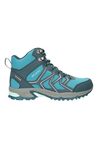 Mountain Warehouse Shadow Botas Softshell Mujer - Zapatos Forrados de Malla, Calzado con Suela de Goma, Acolchado EVA, Transpirable - Ideal para Acampar, Viajar Verde Agua Talla Zapatos Mujer 39 EU