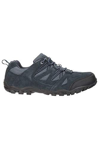 Mountain Warehouse Zapatos para Caminar al Aire Libre de Hombre - Parte Superior de Gamuza y Malla, Plantilla de EVA Acolchada, Suela de Goma - para Senderismo, Viajes Azul Marino 43