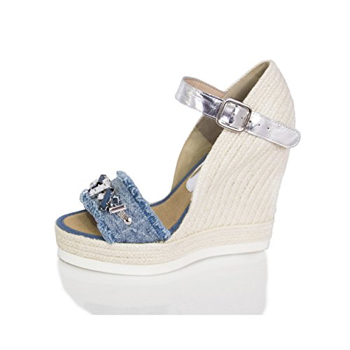 MTBALI - Sandalia Alpargata con cuña, Mujer - Modelo Malibu - 37, Azul