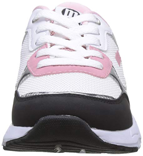 MTNG 47899, Zapatillas Niño, Multicolor (Tano Negro/Mesh Blanco/Mirror E Plata/Optima Rosa C47335), 34 EU