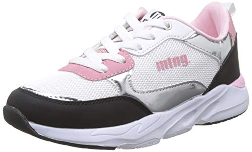 MTNG 47899, Zapatillas Niño, Multicolor (Tano Negro/Mesh Blanco/Mirror E Plata/Optima Rosa C47335), 34 EU