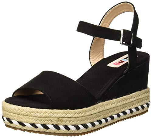 MTNG 51065, Sandalias con Plataforma para Mujer, Negro (Antil Negro C35442), 39 EU