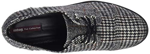 MTNG Collection 57408, Zapatos de Cordones Oxford para Mujer, Negro (Poule Blanco/Negro C42791), 41 EU