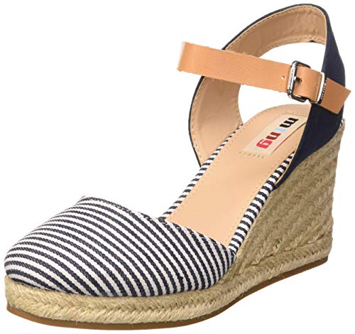 MTNG Collection 58890, Sandalias con Plataforma Mujer, Azul (Sailor Tex 1 Marino C49436), 38 EU