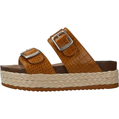 MTNG Collection 58927, Sandalias con Plataforma Mujer, Amarillo (Drile Mostaza C28021), 40 EU