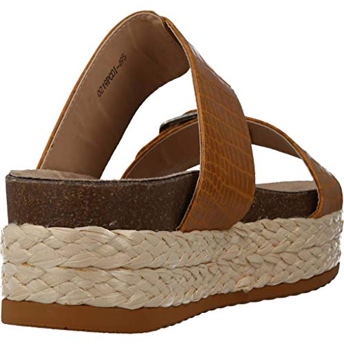 MTNG Collection 58927, Sandalias con Plataforma Mujer, Amarillo (Drile Mostaza C28021), 40 EU