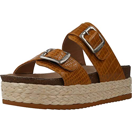 MTNG Collection 58927, Sandalias con Plataforma Mujer, Amarillo (Drile Mostaza C28021), 40 EU
