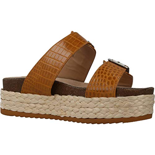 MTNG Collection 58927, Sandalias con Plataforma Mujer, Amarillo (Drile Mostaza C28021), 40 EU