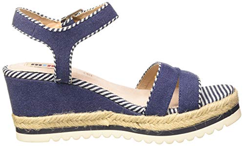 MTNG Collection 58937, Sandalias con Plataforma Mujer, Azul (Canvas Marino/Sailor Tex 1 Marino C49361), 36 EU