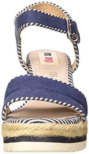 MTNG Collection 58937, Sandalias con Plataforma Mujer, Azul (Canvas Marino/Sailor Tex 1 Marino C49361), 36 EU