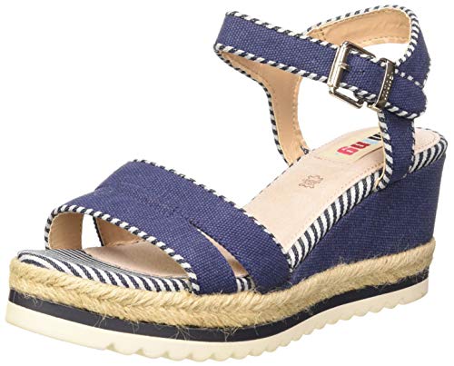 MTNG Collection 58937, Sandalias con Plataforma Mujer, Azul (Canvas Marino/Sailor Tex 1 Marino C49361), 36 EU