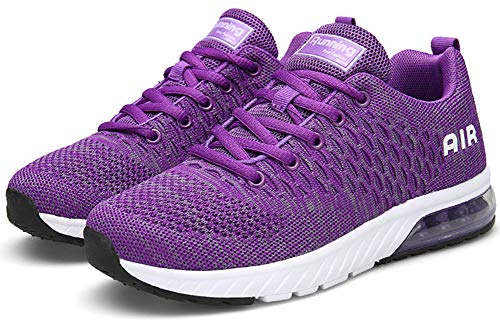 Mujer Aire Zapatillas de Correr Transpirables Ligero Deporte Zapatos Deportivos de Trekking Morado 38 EU