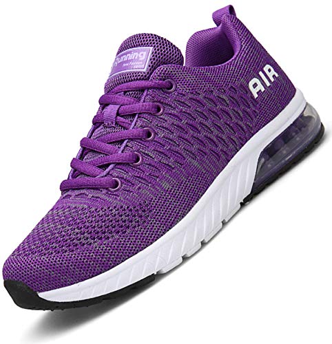 Mujer Aire Zapatillas de Correr Transpirables Ligero Deporte Zapatos Deportivos de Trekking Morado 38 EU