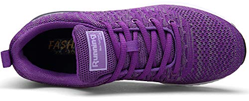 Mujer Aire Zapatillas de Correr Transpirables Ligero Deporte Zapatos Deportivos de Trekking Morado 38 EU