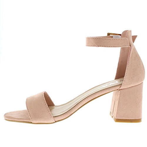 Mujer Sandalia el Talón Punta Abierta Moda Correa de Tobillo Talones - Rosa - 38 - KL0135