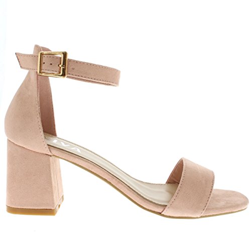 Mujer Sandalia el Talón Punta Abierta Moda Correa de Tobillo Talones - Rosa - 38 - KL0135