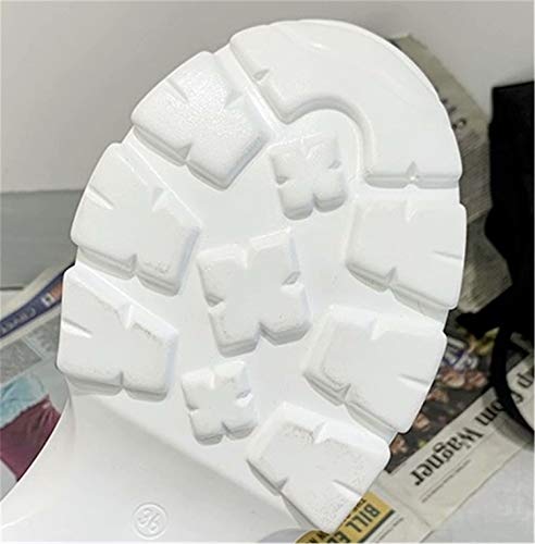 Mujer Zapatillas de Deporte Plataforma Fashion Running Exterior Cordones Zapatos Casual Cómodos Resistente Antideslizante Otoño Invierno Blanco 37