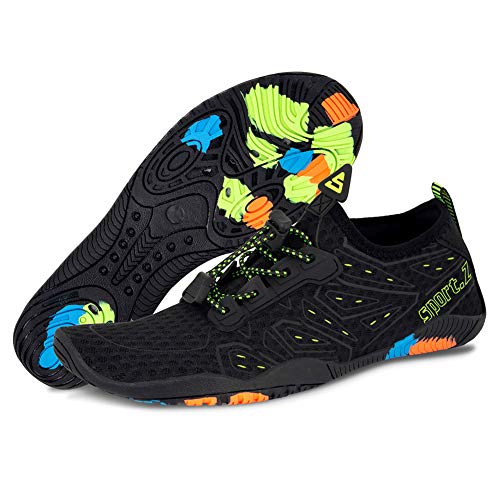 Mujer Zapatos de Agua Hombre Buceo Snorkel Escarpines de Surf Playa Natación Deportes acuáticos(222-N/Verde,46EU)