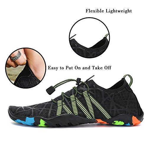 Mujer Zapatos de Agua para Hombre Surf Escarpines Playa Natación Respirable Antideslizante Playa Natación Aire Libre Negro 38