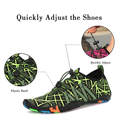 Mujer Zapatos de Agua para Hombre Surf Escarpines Playa Natación Respirable Antideslizante Playa Natación Aire Libre Verde 40