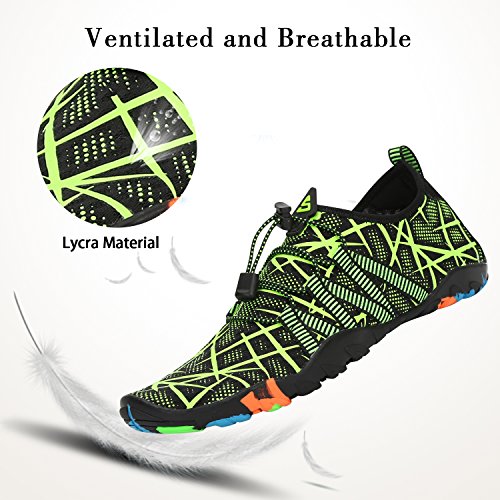 Mujer Zapatos de Agua para Hombre Surf Escarpines Playa Natación Respirable Antideslizante Playa Natación Aire Libre Verde 40