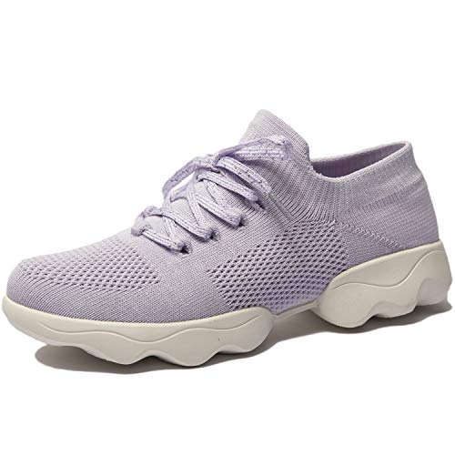 Mujer Zapatos de Baile Zapatillas de Baile Modernos Zapatos Deportivos Gym Cómodas y Transpirables (Morado, 39)