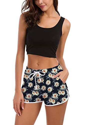 Mujeres Comfy Ligero Traje de baño Pantalón Estiramiento con cordón Ajustable Pantalones de Yoga Pantalones Cortos Calientes Ropa de Dormir Pantalones Entrenamiento Gimnasio Sports Lounge Pantalones