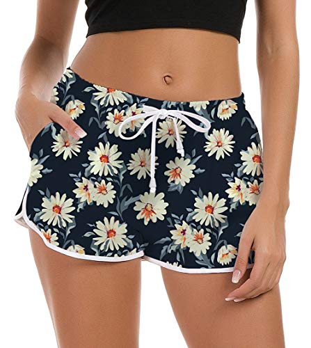 Mujeres Comfy Ligero Traje de baño Pantalón Estiramiento con cordón Ajustable Pantalones de Yoga Pantalones Cortos Calientes Ropa de Dormir Pantalones Entrenamiento Gimnasio Sports Lounge Pantalones