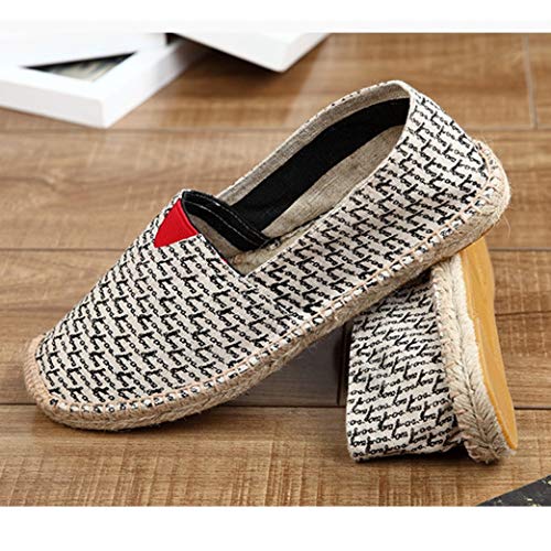 Mujeres de Verano Alpargatas de Moda de impresión Pisos de Deslizamiento en Pop Zapatos Casuales Mujer Lexured Lino cáñamo Mocasines de Lona