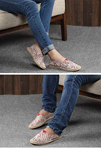 Mujeres de Verano Alpargatas Ligero Transpirable Fraffiti Zapatos de Lona resbalón Femenino en Ocio Pisos Mocasines