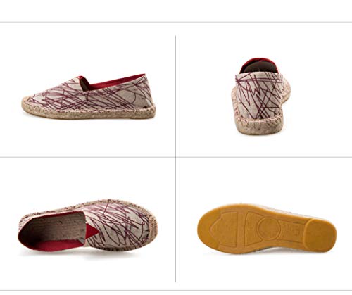 Mujeres de Verano Alpargatas Ligero Transpirable Fraffiti Zapatos de Lona resbalón Femenino en Ocio Pisos Mocasines