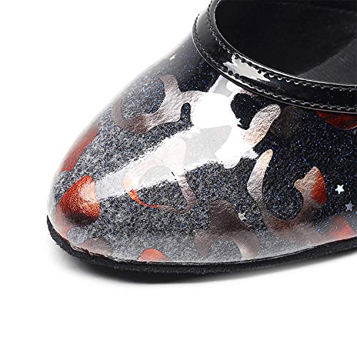 Mujeres Zapatos Latinos de Baile Zapatillas de Salón Salsa Performance Calzado de Danza,Heel:optional,41EU