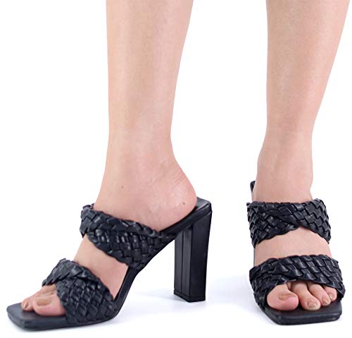Mules Negros De Tacón En Bloque para Mujer (36 EU)