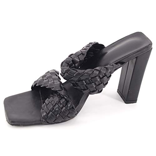 Mules Negros De Tacón En Bloque para Mujer (36 EU)